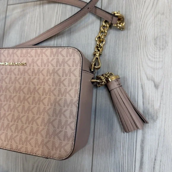 MICHAEL KORS Ginny Jet Set Medium Logo Camera Box Purse Crossbody Bag 32F8GF5M2B